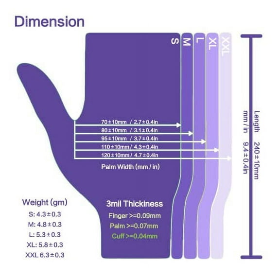 Blue Nitrile Medical Exam Gloves for Healthcare Food Prep Cooking Cleaning Multipurpose Latex&Powder Free 3mil