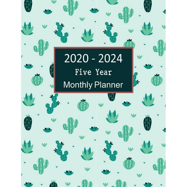 2020 2025 Five Year Monthly Planner 60 Months Cactus Art Wall