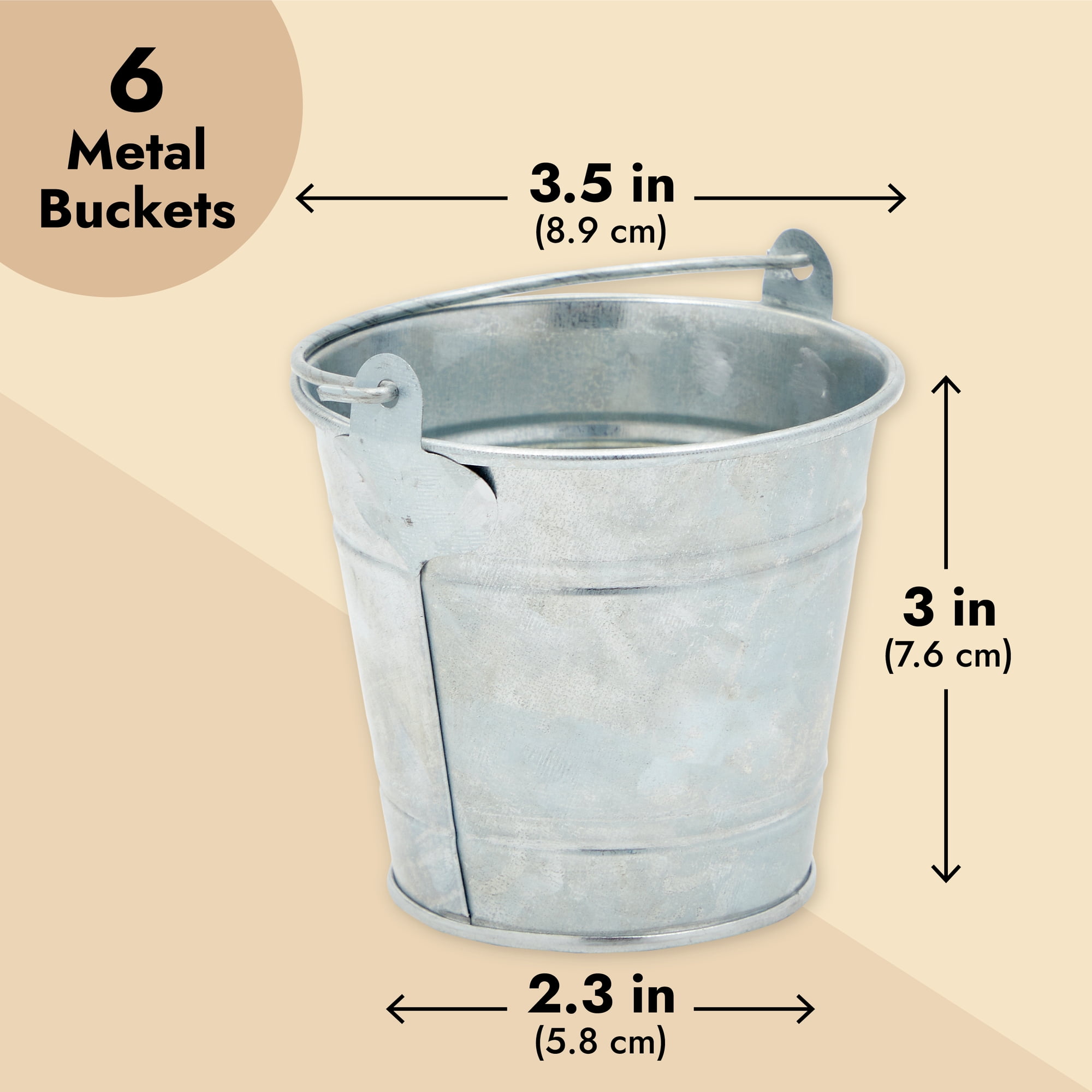 GIFTEXPRESS 12 Pack Mini Metal Buckets with Handles, Small Galvanized Tin  Pails for Party Favor, Succulent, Wedding