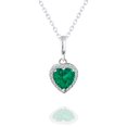 thumbnail image 1 of Collar con colgante de corazón Eterno JeenMata 1,5 quilates esmeralda en baño de oro blanco, 1 of 6