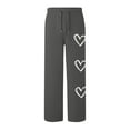 thumbnail image 6 of Womens Pants Drawstring Sweatpants Heart Printed Loose Casual Pockets Full Length Pants,Pants for Women Plus Size Dark Gray XXL, 6 of 6