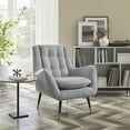 thumbnail image 5 of Art Leon Tufted Wingback Chair, Velvet Deep Upholstered Accent Chair for Living Room, Light Gray, 5 of 9