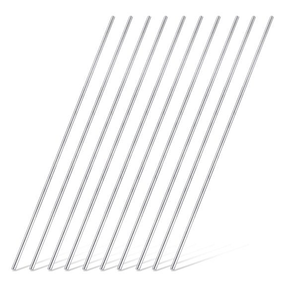 10pcs 316 Stainless Steel Round Rod Bar, 1x100mm Silver Solid Shaft Rods