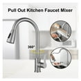 thumbnail image 2 of Brushed Nickel Kitchen Faucet Single Hole Pull Out Kitchen Sink Mixer Tap Stream Sprayer Head Mixer Deck Mounted Hot Cold Tap ,Effortless Installation, 2 of 6