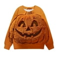 thumbnail image 2 of Odeerbi Kids Girls Crewneck Sweatshirts Halloween Pullover Sweatshirts 1-12 Years Kids Oversized Sweatshirt Fashion Long Sleeve Pullover Tops Orange, 2 of 8
