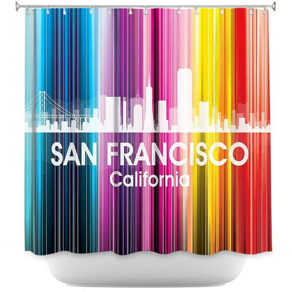 Shower Curtains 70" x 73" from DiaNoche Designs by Angelina Vick - City II San Francisco California