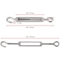thumbnail image 4 of Joikit 12 Pcs M5 304 Stainless Steel Turnbuckle Hook & Eye Turnbuckle For Cable Wire Rope Tension, 4 of 4