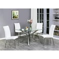 thumbnail image 3 of 47" x 47" Clear Glass Dining Table with Silver Stainless Steel Base, 3 of 3