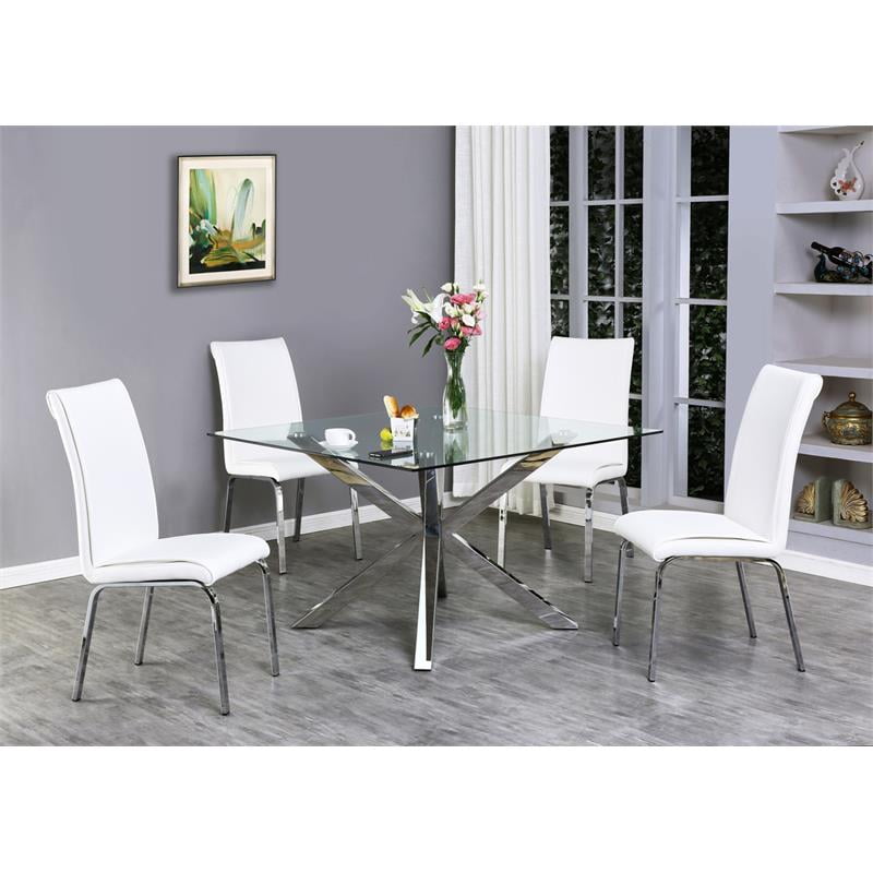 Stainless steel and leather chairs deals