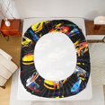 thumbnail image 4 of Erosebridal Race Car Fitted Sheet, Colorful Queen Bedding, Colorful Black 3-Piece 1 Fitted Sheet and 2 Pillowcases, 4 of 6