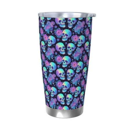 

Logiee starry sky Skull flower Print 20OZ Car Cup with Lid Stainless Steel Vacuum Insulated Double Wall Travel Tumbler Durable Insulated Coffee Mug Thermal Cup with Straw-Without Straw