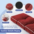 thumbnail image 5 of Bench Cushions for Outdoor Furniture, 42 x 16 Inch Outdoor Bench Cushion, Patio Bench Cushion with Durable Ties, Long Patio Seat Cushions for Garden, Indoor, Kitchen&Dining, Red, 5 of 14