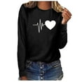 thumbnail image 1 of Hauts à Manches Longues pour Femmes Décontractés T-Shirts Imprimés Décontractés Amples à Col Rond à Manches Longues Hauts Blouse Hauts pour Femmes Décontractés, 1 of 5