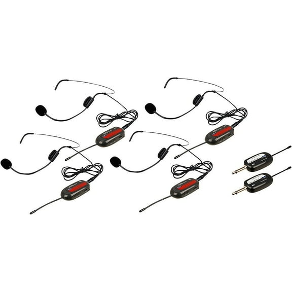 VocoPro 4 UHF Wireless Headset Mics with Receive Commander-Play-4