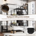 thumbnail image 6 of DTTRA Twin Over Twin Triple Bunk Bed, Heavy Duty Metal Frame with Storage Stairs, Black, 6 of 8