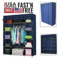 thumbnail image 4 of [New Item] Closet Shelves, Portable Non-Woven Fabric Garment Clothes Wardrobe Closet Organizer Shelf Rack, DIY Armoire Storage with Hanging Rod (5 Layer 12 Compartment)-Gray, 4 of 14