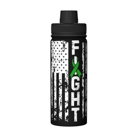 

Fight Liver Cancer Awareness Ribbon 18 Oz Water Bottles Insulated Water Bottle Stainless Steel Thermos with Flip Lid