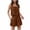 #03 Brown 【Daily Essentials: Mix & Match All Colors】, variant on Women's High Waisted Shorts and Button Down Sleeveless Blouse Set, Solid Color Square Neck Top with Pockets, Casual Daily Work Office Lounge Wear Outfit, Comfortable Stylish Travel Essentials for Wom