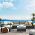 thumbnail image 2 of Modular Lounge Sectional Sofa Set, Grey Gray, Aluminum Metal, Outdoor Patio Balcony Cafe Bistro Garden Hospitality Restaurant, Modern Contemporary HB36646, 2 of 10