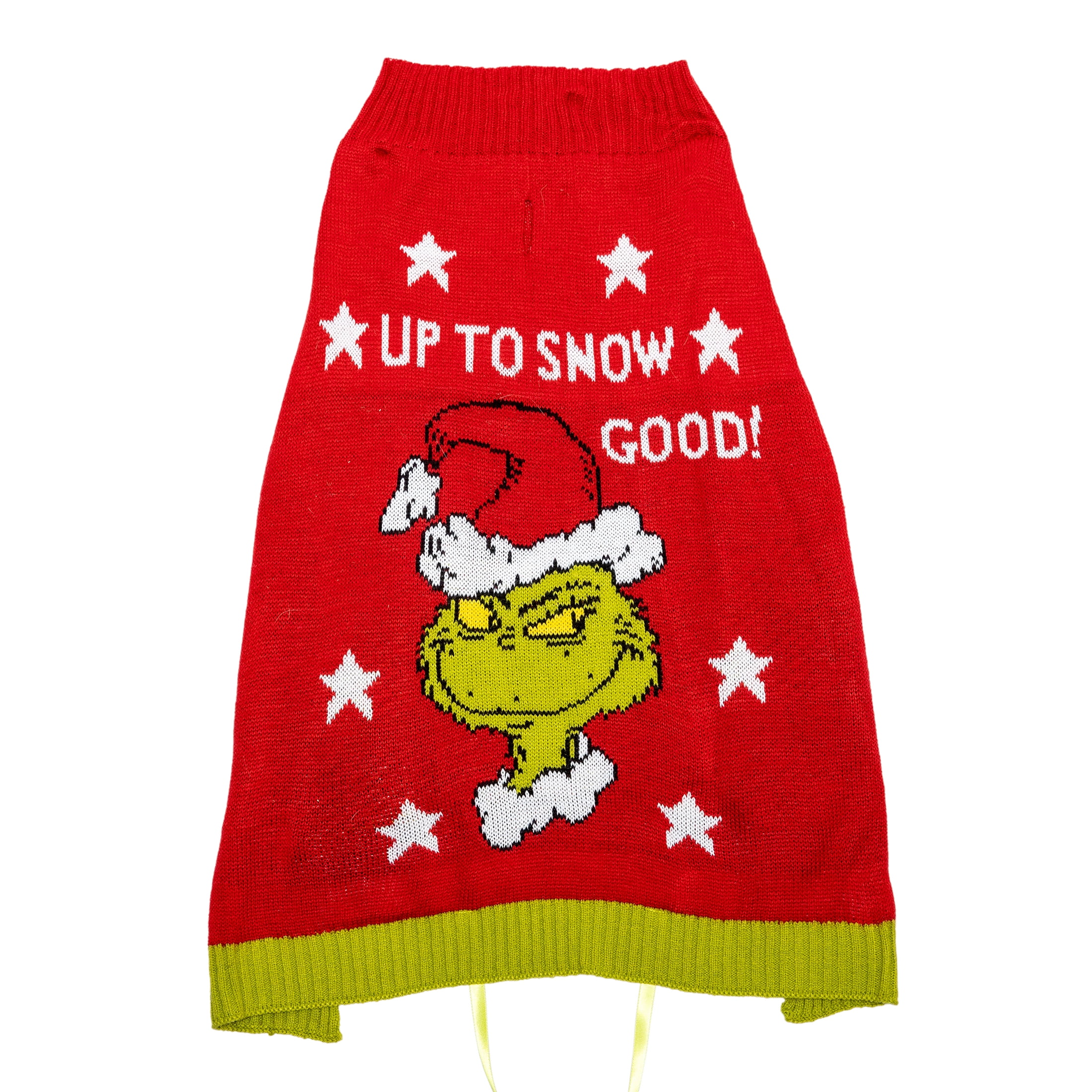 Dr. Seuss' The Grinch! Holiday Pet Sweater for Cats & Dogs,  Up to Snow Good, Red, Extra Small