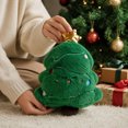 thumbnail image 7 of Cute Christmas Tree Plush Throw Pillow, Soft Mint Green Xmas Tree Shaped Decorative Cushion with Golden Star, Embroidered Face Accent Pillow for Sofa Couch Bedroom Christmas Home Decor, 7 of 7