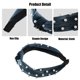 thumbnail image 3 of Unique Bargains 1 pieza Bling Twisted Faux Pearl Velvet Headwear Headwear Hairband para mujer azul 1.2 pulgadas de ancho, 3 of 7