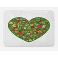 thumbnail image 1 of Christmas Bath Mat, Colorful Winter and Xmas Doodles in Heart Shapes on Plain Background, Plush Bathroom Decor Mat with Non Slip Backing, 29.5" X 17.5", Green and Multicolor, by Ambesonne, 1 of 2