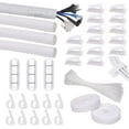 thumbnail image 1 of Kit de gestión de cables, 4 fundas para cables, 3 clips organizadores de escritorio, 10+2 clips organizadores para cables de extensión, 15 clips adhesivos para cables, bridas para cables, 1 of 5