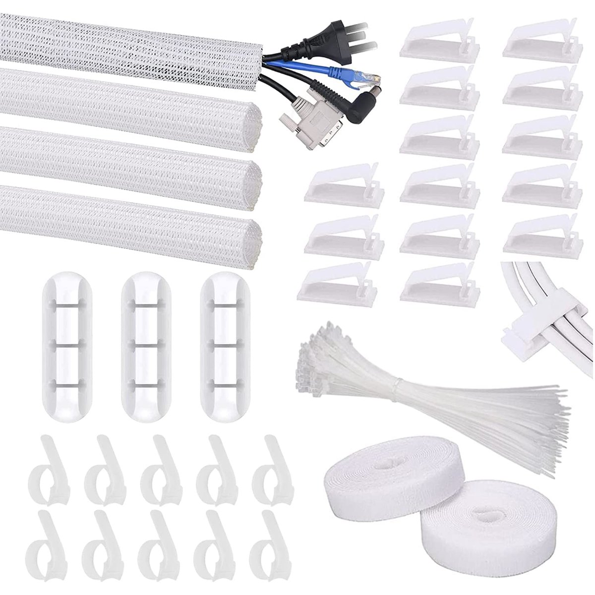 SOULWIT — Kit complet de gestion des câbles — Blanc dans un setup