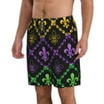 thumbnail image 2 of Disketp Men'S Swim Trunks Hawaiian Breathable Surf Beach Swimsuits Mesh Lining Beach Shorts With Pockets-Mardi Gra Geometric, 2 of 9