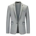 thumbnail image 2 of Hontri Men's Suit Slim Fit Deals under $20, Mens Suit Slim Fit One Button Solid Tuxedo Acket Business Suits Wedding Party Homecoming Suits for Men Gray Xxl, 2 of 4