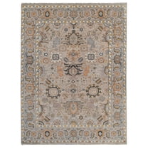 8'x10' Beige Pure Wool Hand Knotted Traditional Design Oriental Rug_8