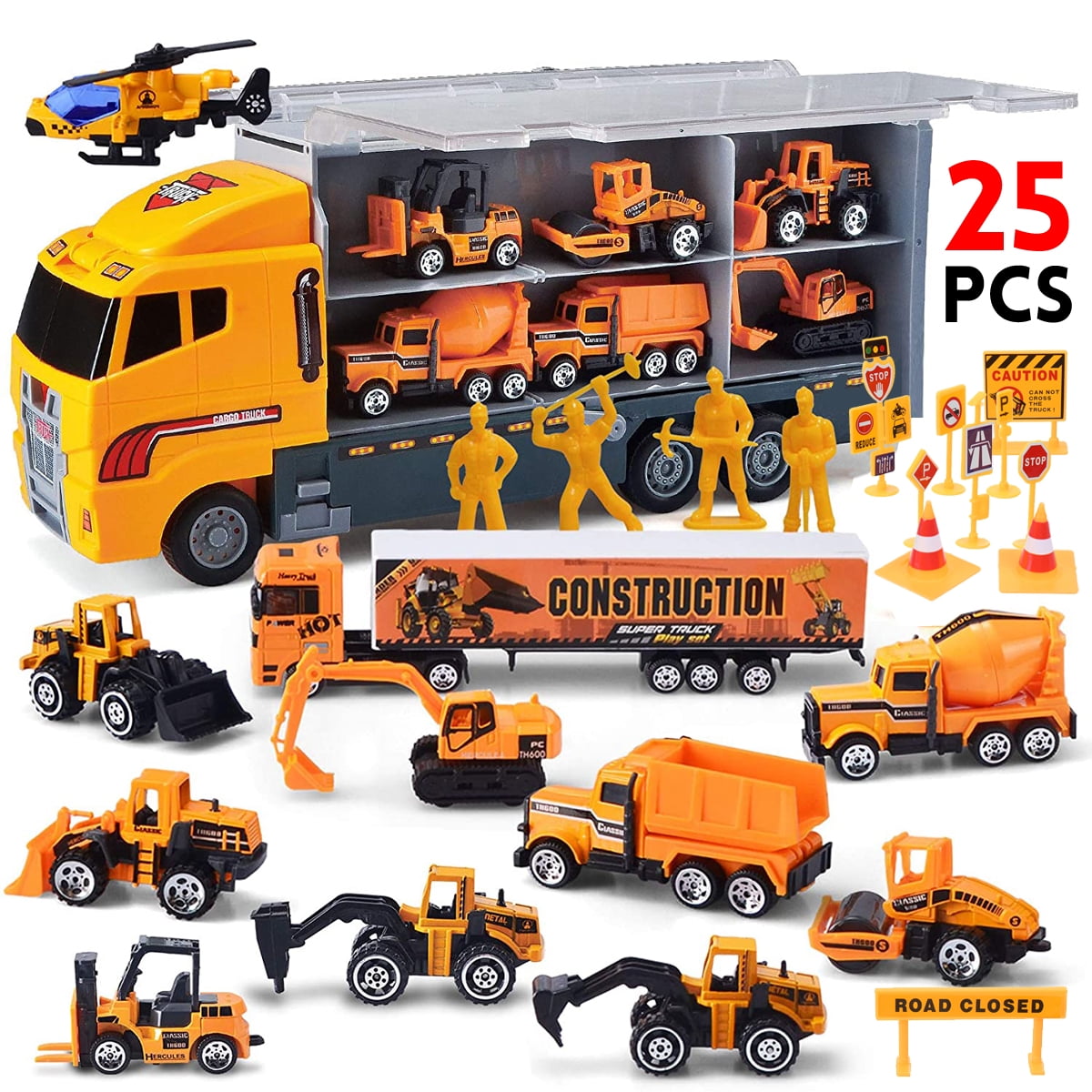 1:24 Fork Lift Forklift Truck Construction Vehicle Metal Diecast Orange Model 