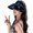 Black, variant on Open Top Visor Hats for Women Sweet Bow Knot Pleated Wide Brim Sun Caps Summer UV Protection Solid Color Beach Hats 2026