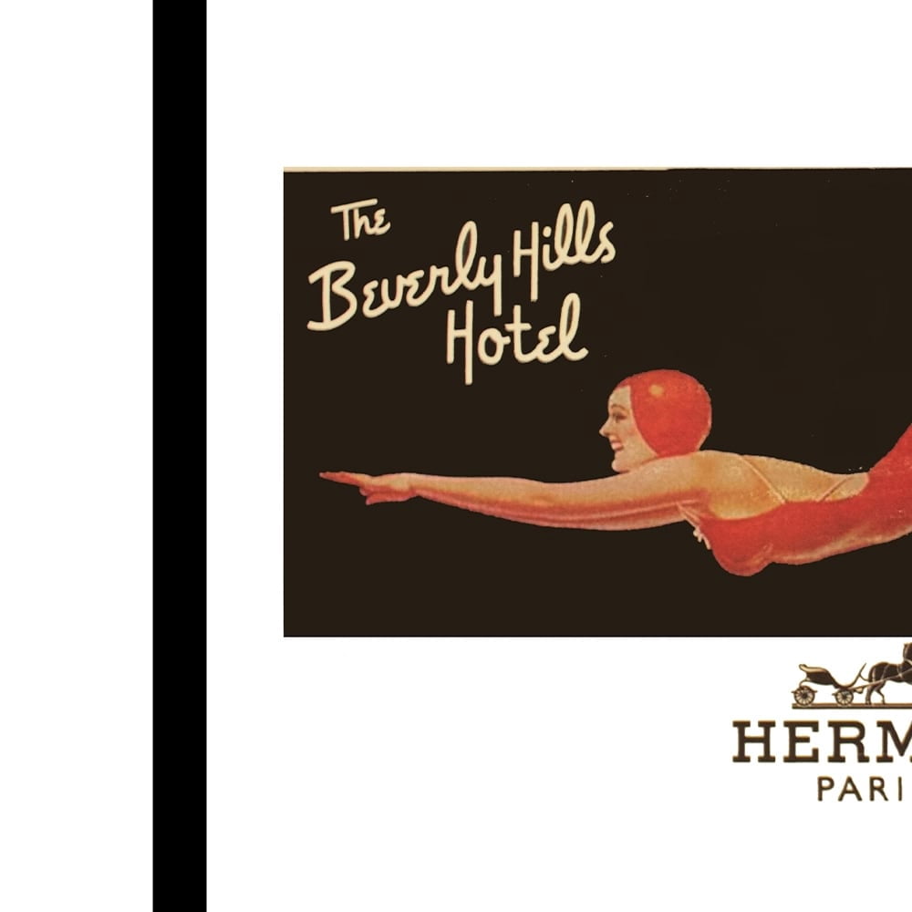 Vintage Diving at the Beverly Hills Hotel Framed Print