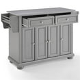 thumbnail image 4 of Pemberly Row Traditional Wood/Stainless Steel Kitchen Island in Gray/Chrome, 4 of 12