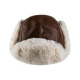thumbnail image 3 of Diufon Unisex Winter Warm Hat Leather Waterproof Windproof Thickened Ear Covered Hats Fleece Lined Outdoor Ski Cap, 3 of 3