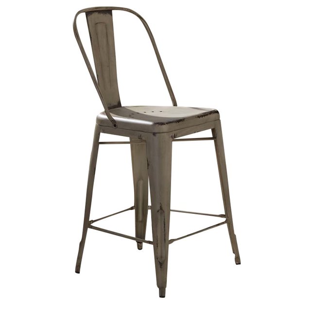 Vintage Series Metal Bow Back Counter Chair - Vintage Cream (RTA)