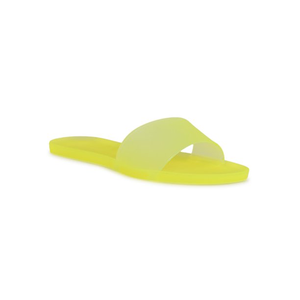 open toe jelly flats