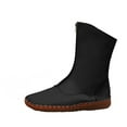 thumbnail image 2 of Bnwani Women Boots Fashion Zipper Low-Heel Flat Casual Solid Retro Boot Black Size 5.5, 2 of 7