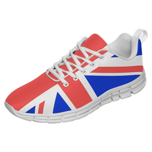 Union Jack Flag Shoes for Men Women Running Sneakers Breathable Casual Sport Tennis Shoes White Size 3.5
