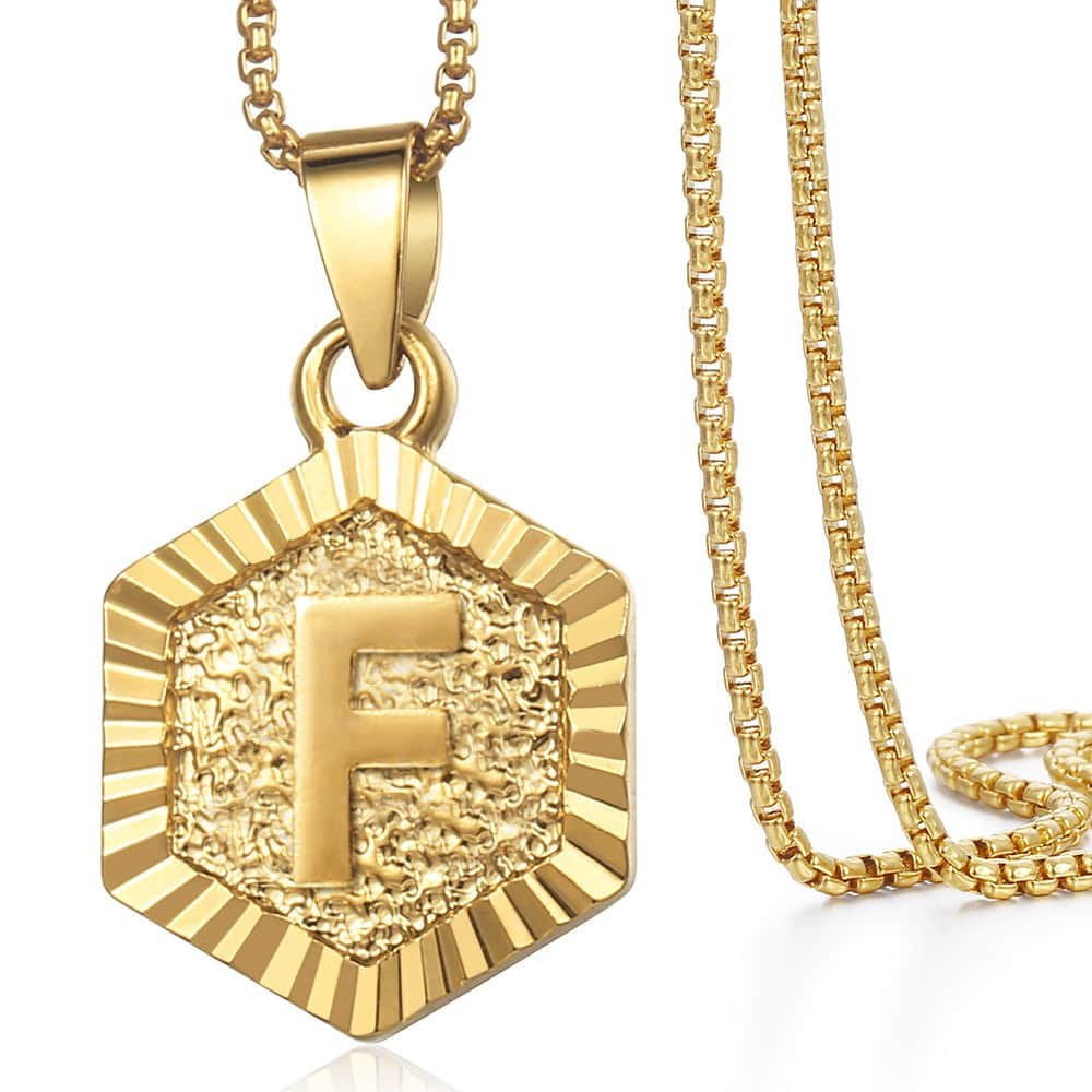 Letter Pendant Necklace Chain Unisex 