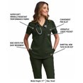 thumbnail image 3 of Green Town Scrubs for Women - Tuck-In V-Neck Scrub Top, Stretch Fabric, Lightweight, Easy Care, 3 of 7