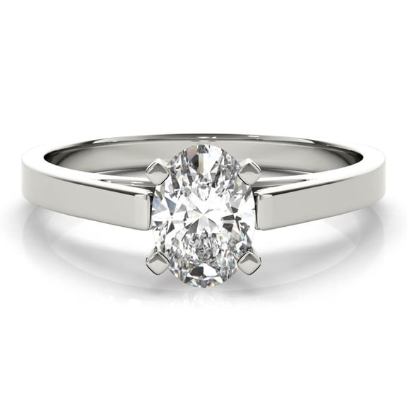 Lina Jewel 2.13 Ct Oval Cut Diamond Ring for Her - Solitaire Engagement Ring for Women's - Lab-Created Simulated Diamond - 14K White Gold Plated - Perfect Proposal Gift for Her - Daily Wearing Rings