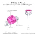 thumbnail image 5 of Rosec Jewels Lab Grown Pink Sapphire Cushion Cut Engagement Ring (12 mm, AAAA Grade) - Sapphire Moissanite Ring - with Jewelry Box, 925 Sterling Silver, US 4.00, 5 of 6