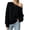 Black #13, variant on Women's Off Shoulder Boat Neck Knit Sweater, Long Sleeve Oversized Loose Pullover Tops for Casual Daily Outfits M