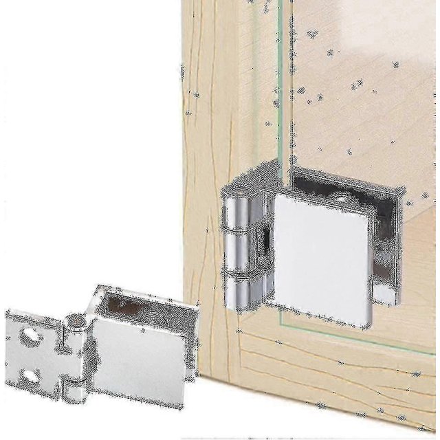 4 Pieces Glass Door Hinge Clip, Hinge For Kitchen Cabinet Glass Door, Showcase, Shower, Stainless Steel Bracket For Cupboard Door Opening Angle
