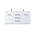 thumbnail image 4 of Eviva Lugano 72"W x 20"D White Double Sink Bathroom Vanity with White Acrylic Countertop and Integrated Sinks, 4 of 8