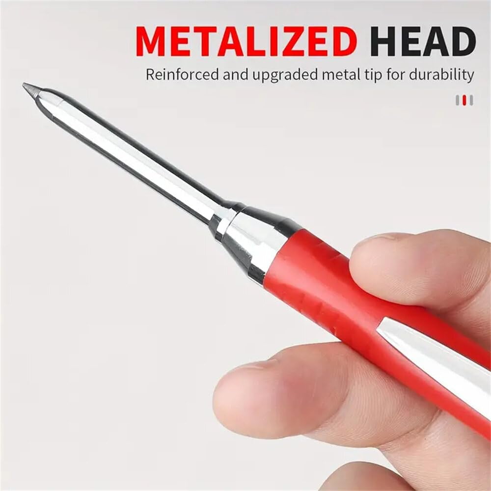 Refillable Carpenter Pencil Set Woodworking Marking Pen Deep Hole Marker High Precision Mechanical Pencil for Accurate Craftsmanship and Drafting Essential Tool