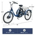thumbnail image 3 of Folding Electric Tricycle, 350W 7-Speed Electric Trike for Adults, 26 in. 3 Wheel Electric Bike for Seniors with 36V 13Ah Battery, Step-Through e-Trike with Parking Brake & Rear Basket, Blue, 3 of 17